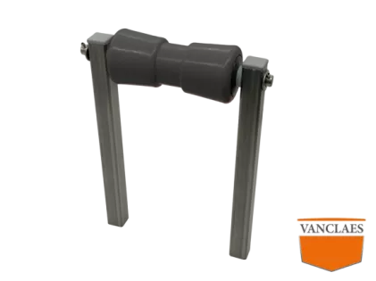 Kielrol zwart op RVS stelpijp 350mm