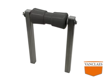 Kielrol zwart op RVS stelpijp 250mm