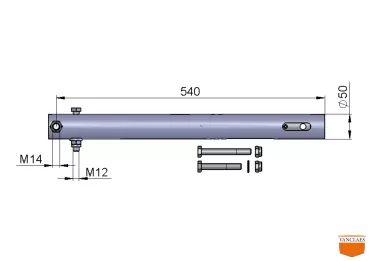 Oplooprem schuifstang + demper voor WAP 35/35.2 3000 kg