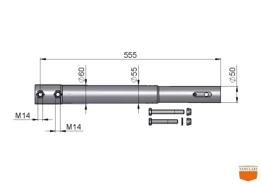 Oplooprem schuifstang + demper voor WAP 35/35.4 3500 kg