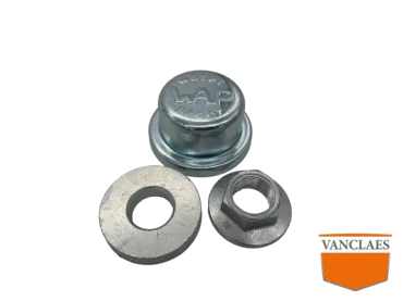 Naafdop staal Ø72mm, flensmoer en schijf voor 1800 kg trommelrem as