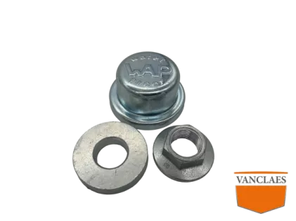 Naafdop staal Ø72mm, flensmoer en schijf voor 1800 kg trommelrem as