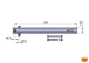 Oplooprem schuifstang + demper voor WAP 24/35.1 2000 kg