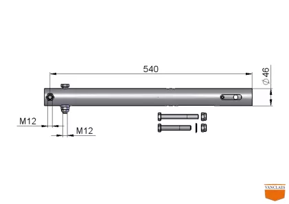 Overrun brake shock absorber + slide rod for WAP 15/15.1 1500 kg