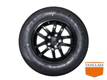 Compleet wiel 15 inch 5 gats aluminium zwart