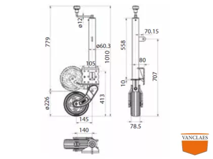 Stützrad klappbar HD