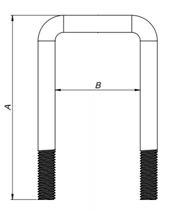 U-beugel 70x150 RVS M12