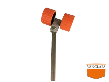 Kimwielen kantelbaar op RVS stelpijp 350mm